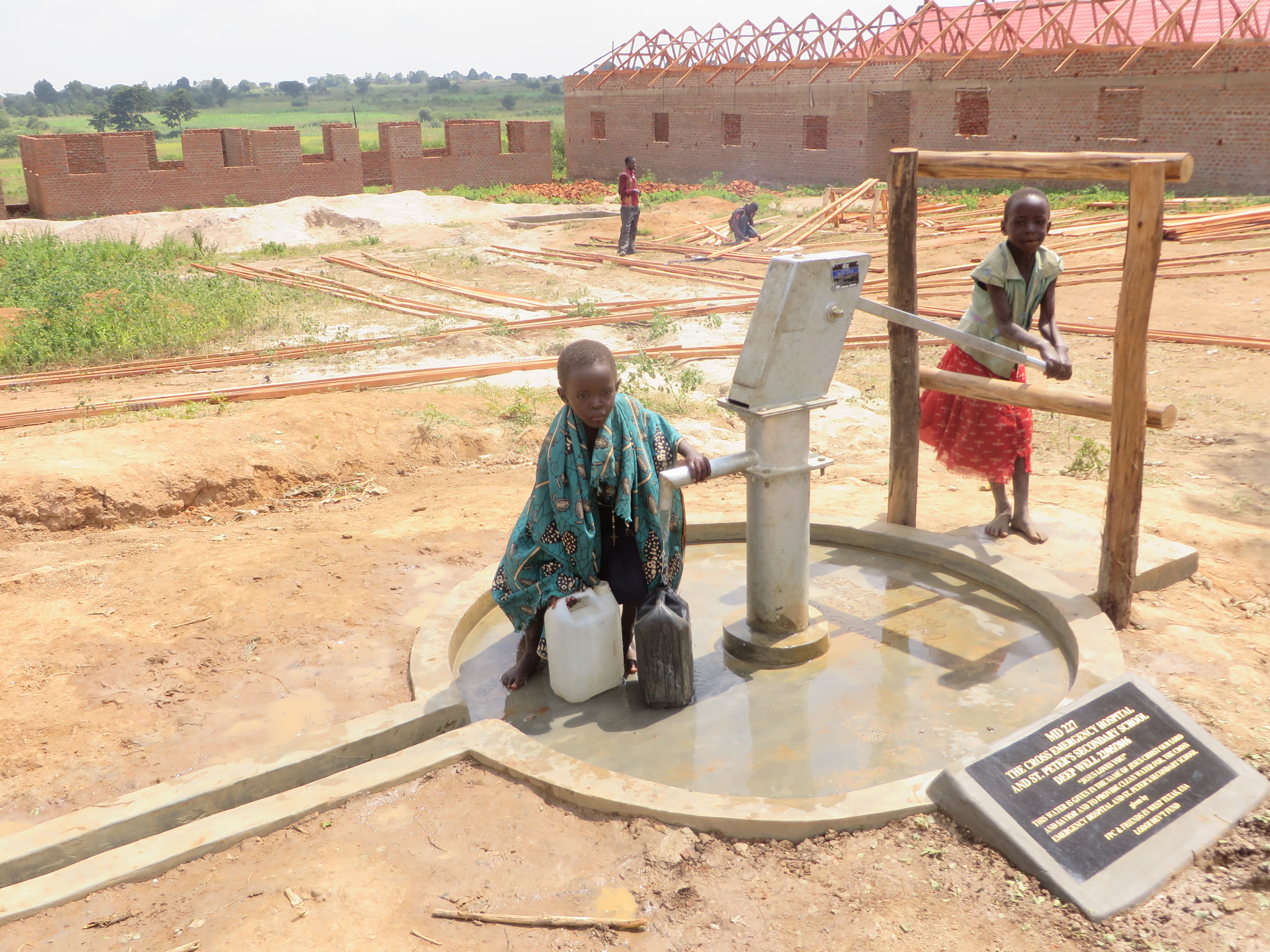 Well MD 227, the completed borehole serving the Cross Emergency Hospital and St. Peter's Secondary School